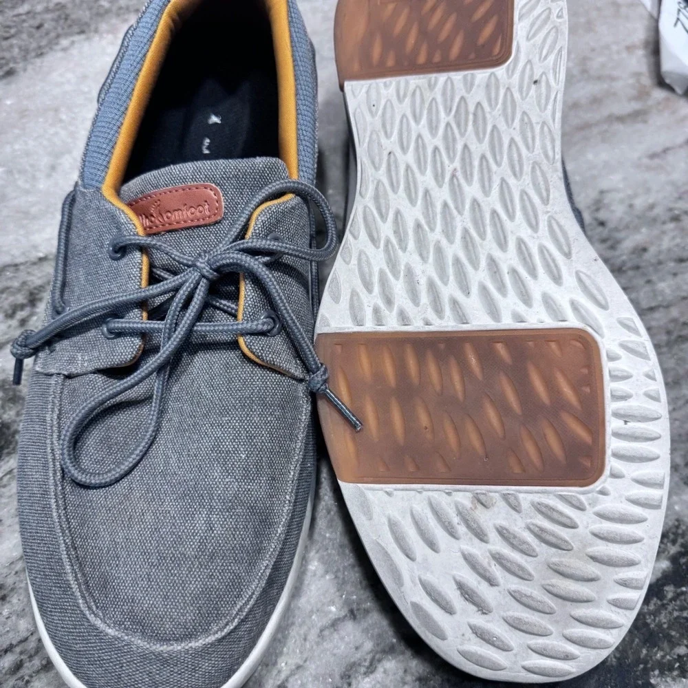 OrthoComfoot Boat Shoes Canvas Grey‎ 11.5 Men's Casual Nautical Comfort ZGBX01